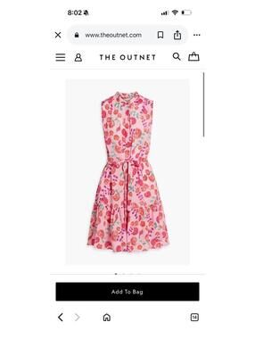 Saloni Pink Silk Blend Tilly Floral Patterned Belted Sleeveless Dress US 4